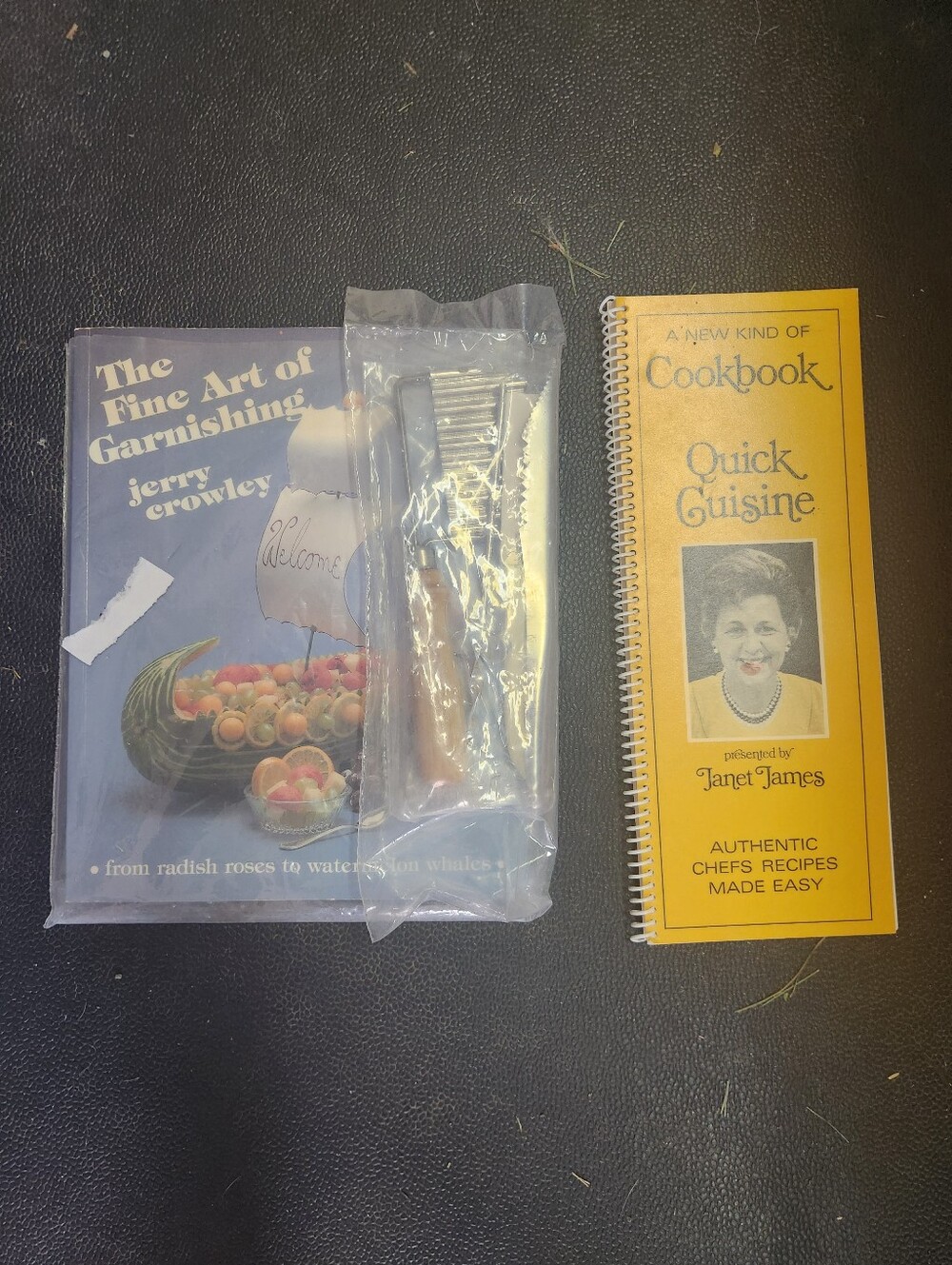 Vintage Cookbook & Garnishing Bundle With Tools